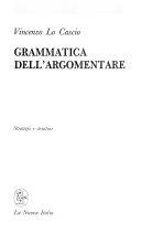 Copertina  GRAMMATICA DELL'ARGOMENTARE